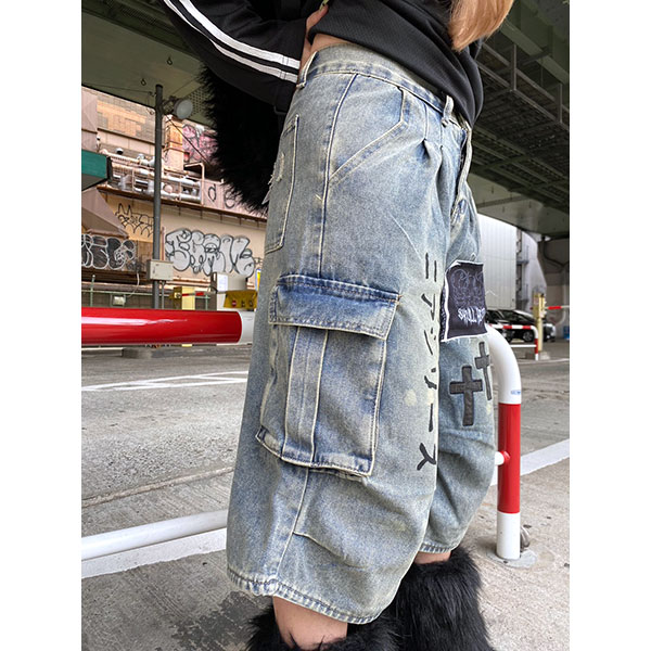 サブカル DENIM CARGO PANTS