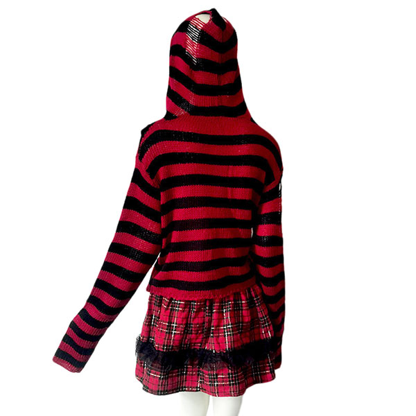 BORDER ZIP KNIT