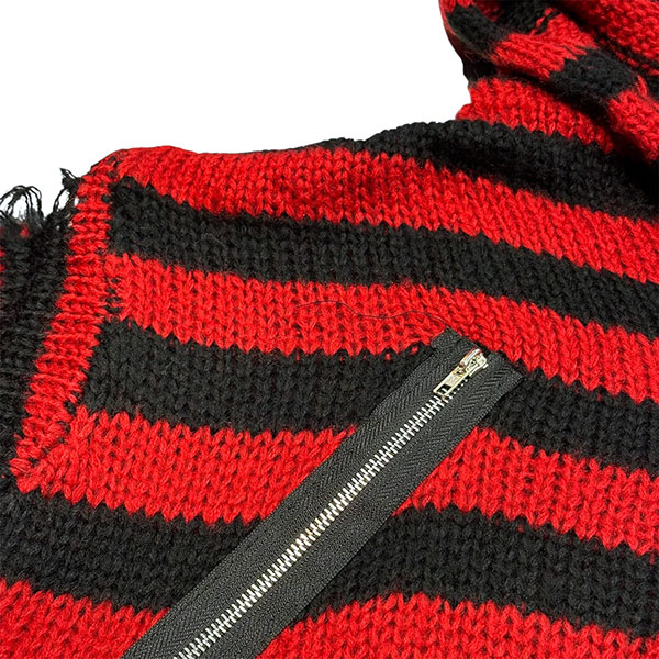 BORDER ZIP KNIT