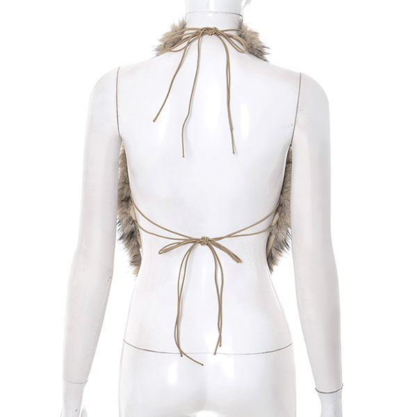 BACKLESS FUR VEST