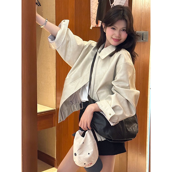 LEATHER LOOSE JACKET