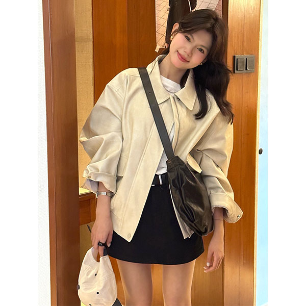 LEATHER LOOSE JACKET