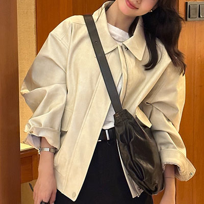 LEATHER LOOSE JACKET