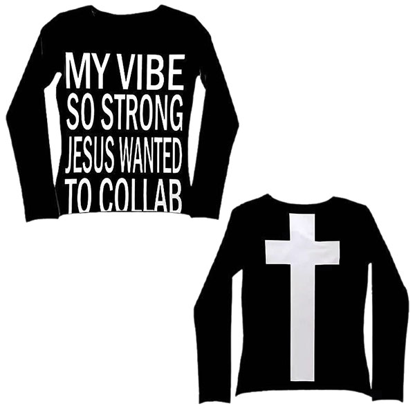 LETTER CROSS L/S T-SHIRT