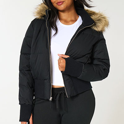 TRIM FUR PUFF JACKET