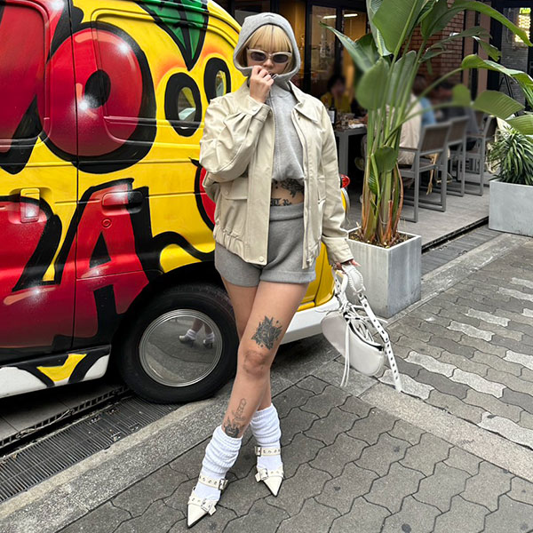 STAND NECK KNIT ZIP SET UP