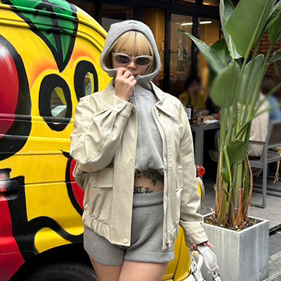 STAND NECK KNIT ZIP SET UP