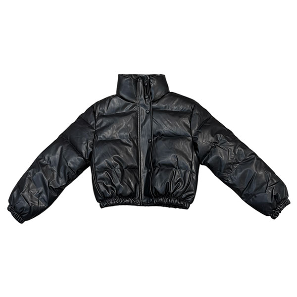 ECO LEATHER CROPPED PUFF JACKET