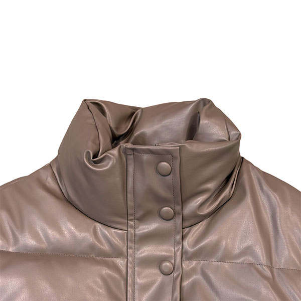 ECO LEATHER CROPPED PUFF JACKET