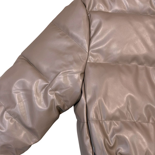 ECO LEATHER CROPPED PUFF JACKET
