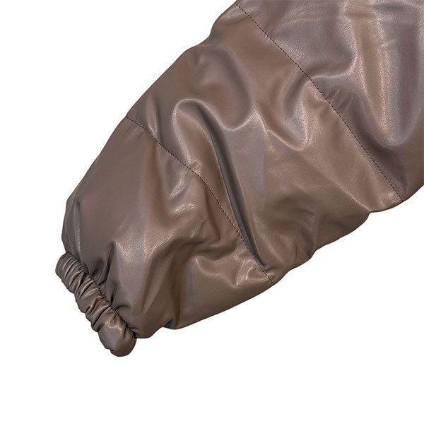 ECO LEATHER CROPPED PUFF JACKET