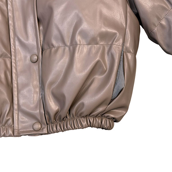 ECO LEATHER CROPPED PUFF JACKET