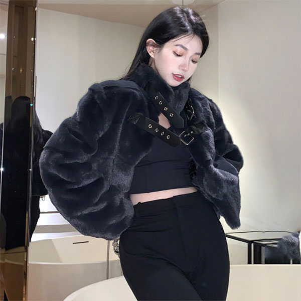 FUR STAND CROPPED JACKET