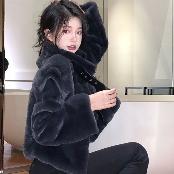 FUR STAND CROPPED JACKET