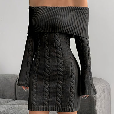 OFF SHOULDER KNIT ONEPIECE