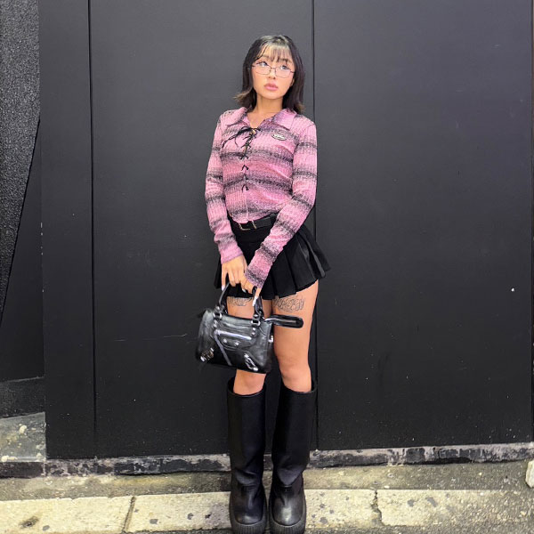 BORDER LACE UP SHIRT