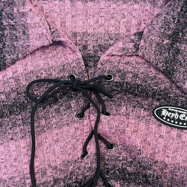 BORDER LACE UP SHIRT