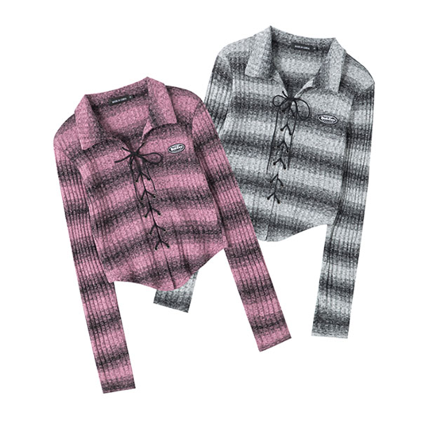 BORDER LACE UP SHIRT