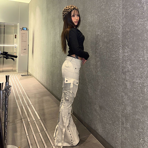 STRAP ARMY FLARE PANTS