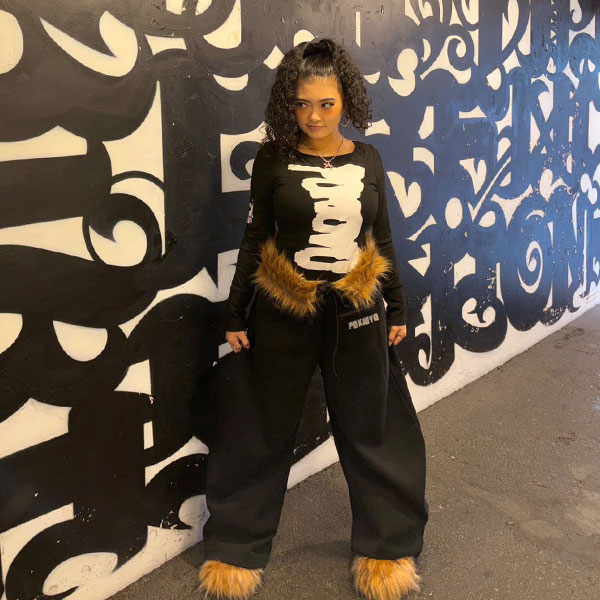 TRIM FUR SWEAT PANTS