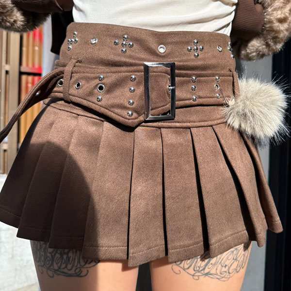 STUDS FUR BELT FRILL SKORT