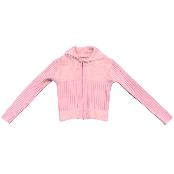 PANEL MOHAIR ZIP KNIT