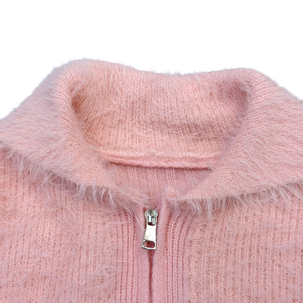 PANEL MOHAIR ZIP KNIT