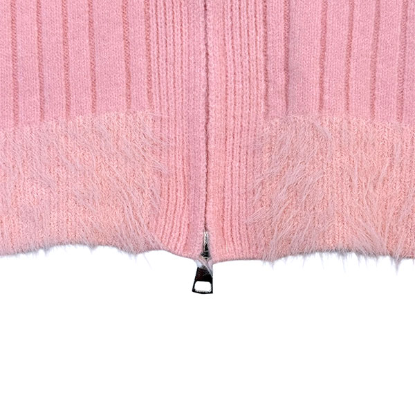 PANEL MOHAIR ZIP KNIT