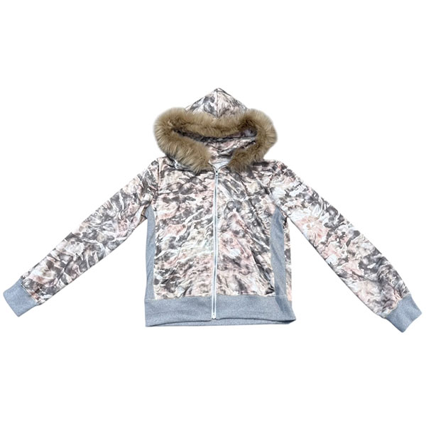 TRIM FUR CAMO ZIP HOODIE