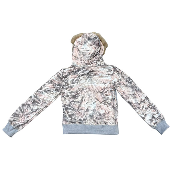 TRIM FUR CAMO ZIP HOODIE