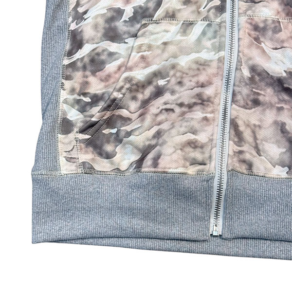 TRIM FUR CAMO ZIP HOODIE