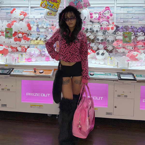 TRIM FUR LEOPARD ZIP HOODIE