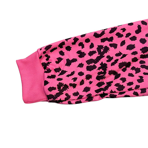 TRIM FUR LEOPARD ZIP HOODIE