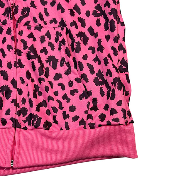 TRIM FUR LEOPARD ZIP HOODIE
