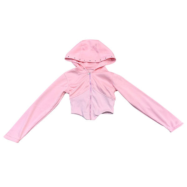 STUDS CORSET ZIP HOODIE