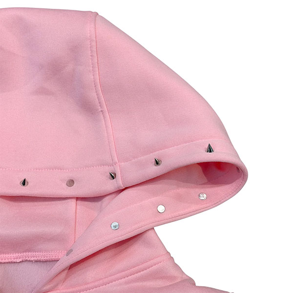 STUDS CORSET ZIP HOODIE