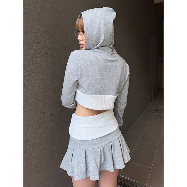 3D SWITCHING RIB PLEATS SKIRT