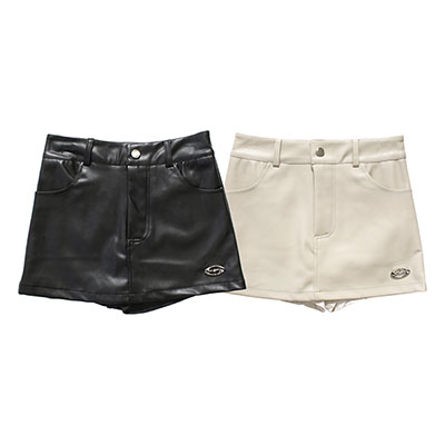 PLATE ECO LEATHER SKORTS