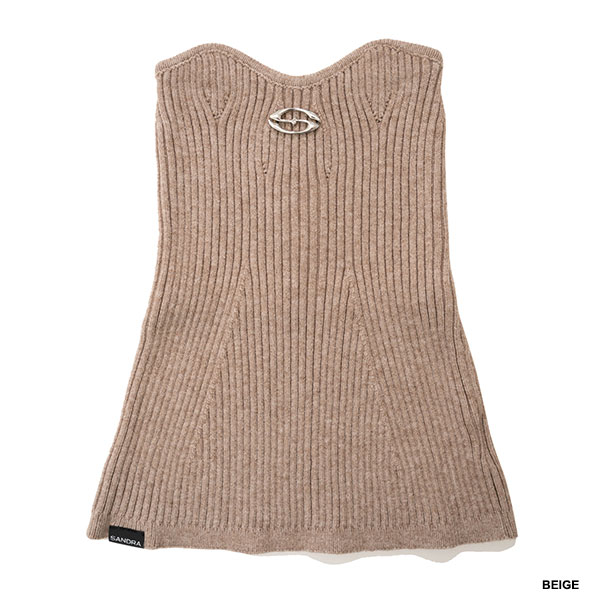 PLATE KNIT BARE TOP