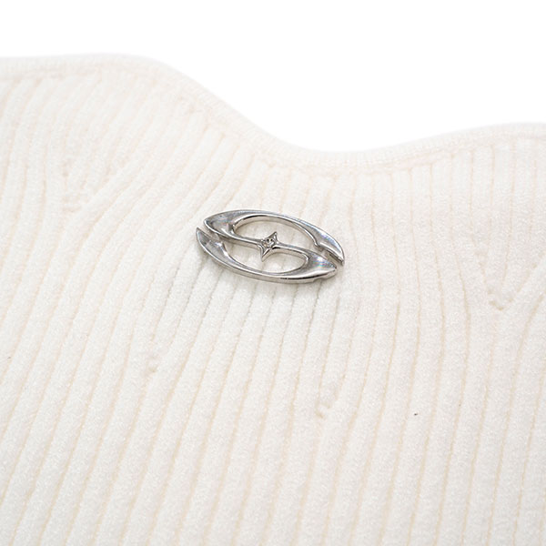 PLATE KNIT BARE TOP