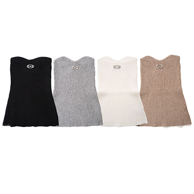 PLATE KNIT BARE TOP