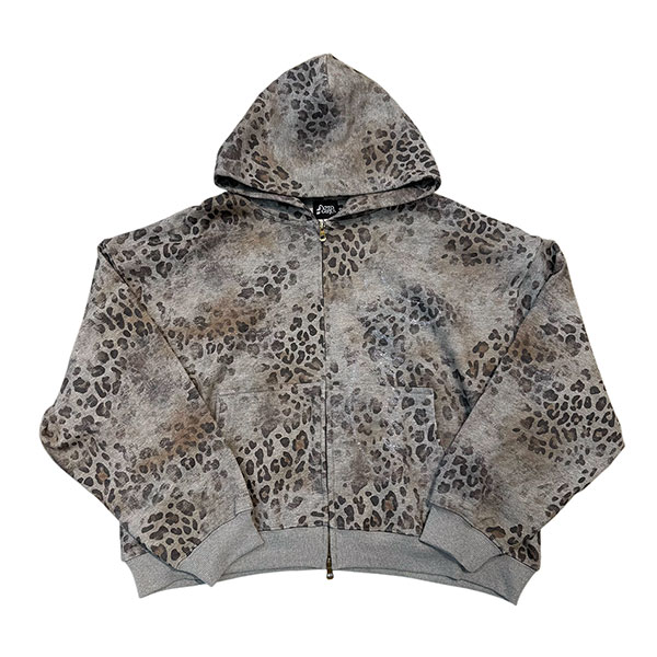 LEOPARD ZIP HOODIE