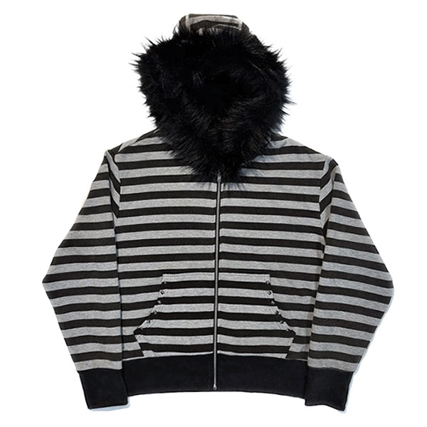 TRIM FUR BORDER ZIP HOODIE