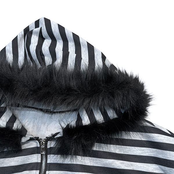 TRIM FUR BORDER ZIP HOODIE