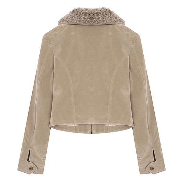 LAPEL FUR CROSS JACKET