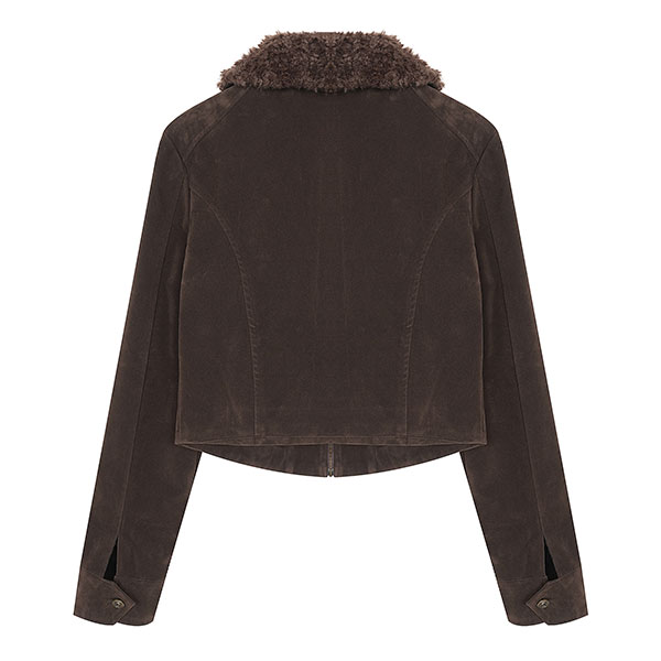 LAPEL FUR CROSS JACKET