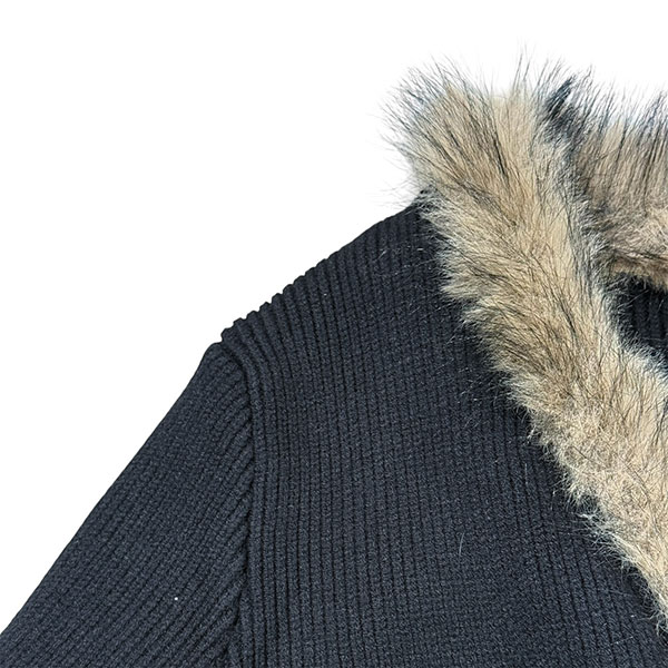 TRIM FUR STRAP CARDIGAN