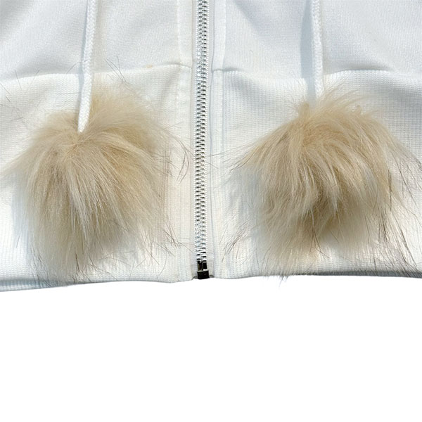 TRIM FUR STUDS ZIP HOODIE