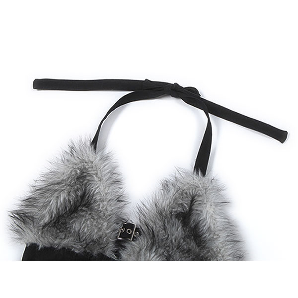FUR BRA HALTER NECK