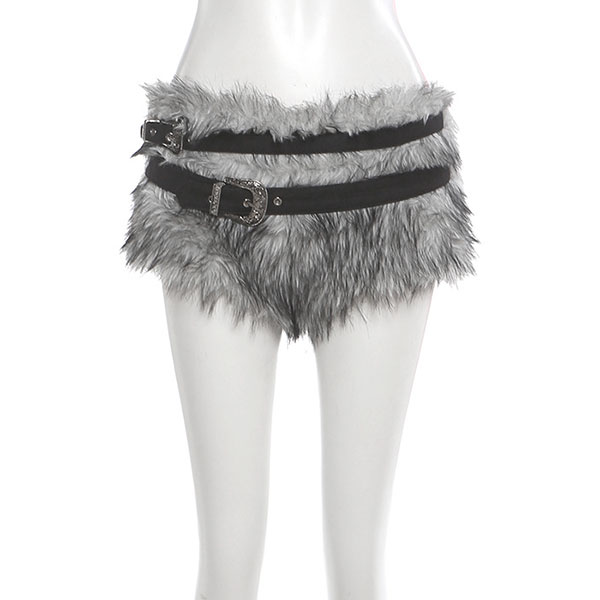 FUR BELT SHORTS